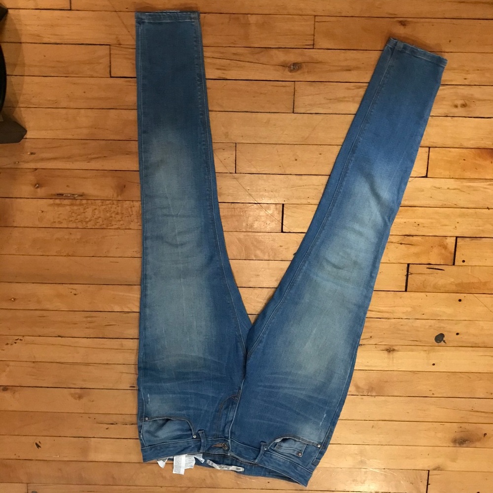 Zara light blue jean leggings